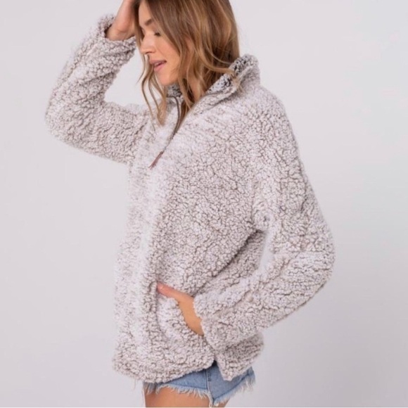 Nordstrom Thread & Supply Sherpa Quarter Zip Pullover Size M - Picture 1 of 8